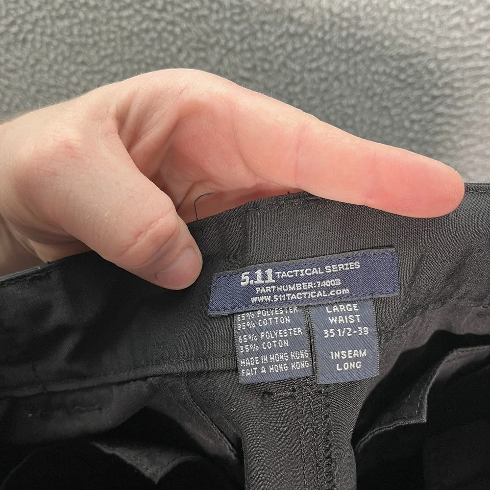 511 Tactical Pants Mens Large Long Black Ripstop Relaxed Fit TDU Cargo Workwear‎